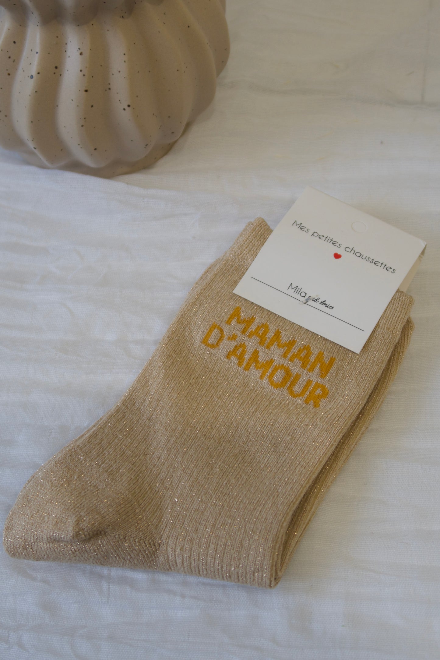 💘Chaussettes paillettes « maman d’amour »