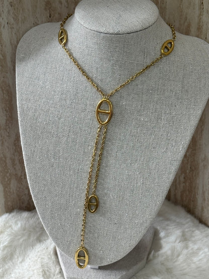 Sautoir maille marine