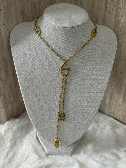 Sautoir maille marine